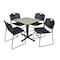 Cain Cain Square Table & Chair Set, Wood, Metal, Polypropylene Top TB3030PL44BK - alternate 1